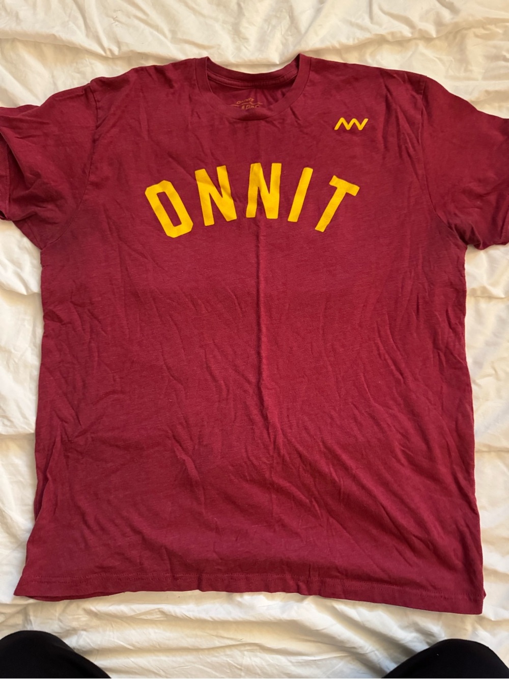 ONNIT Maroon Tee with Yellow Logo